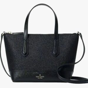 Kate Spade Lola Glitter Small Satchel Black Crossbody Bag